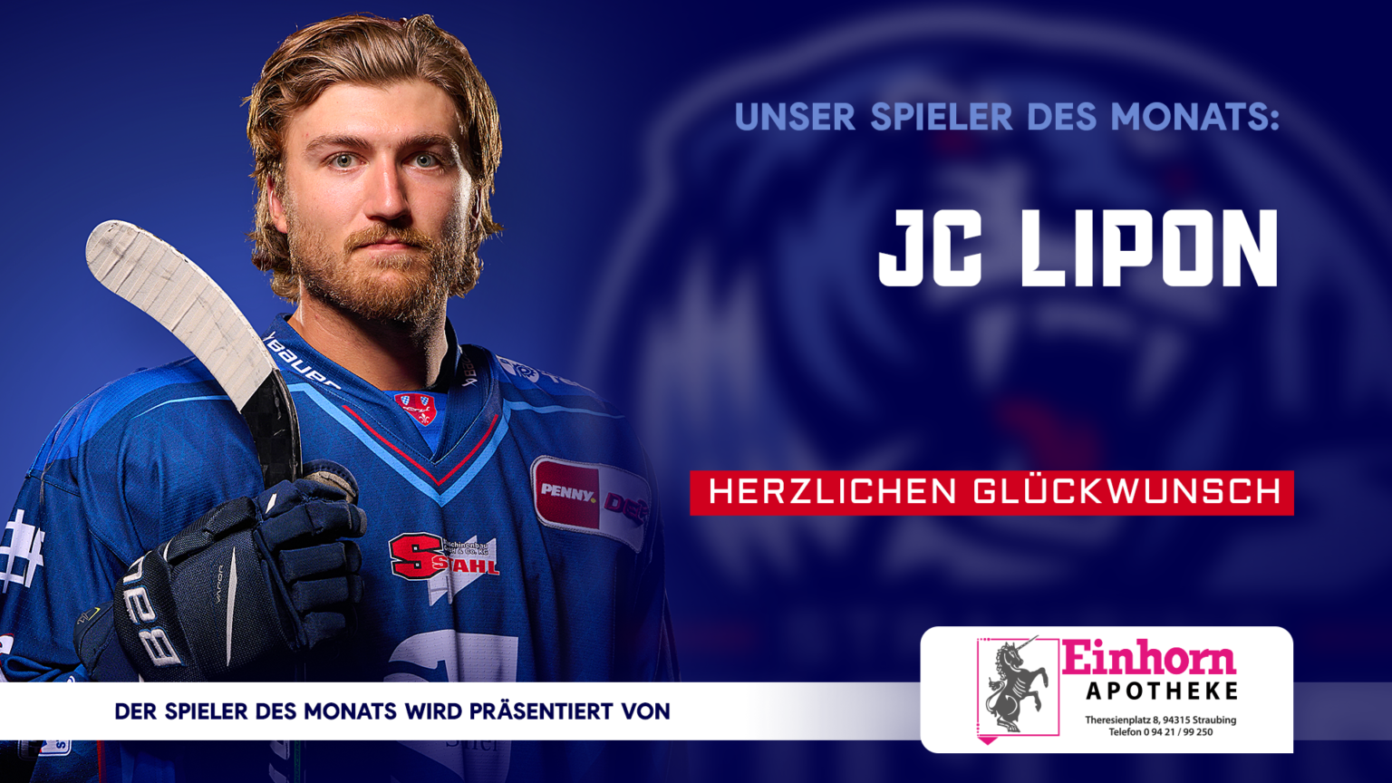 Jc Lipon Ist Spieler Des Monats Februar Straubing Tigers