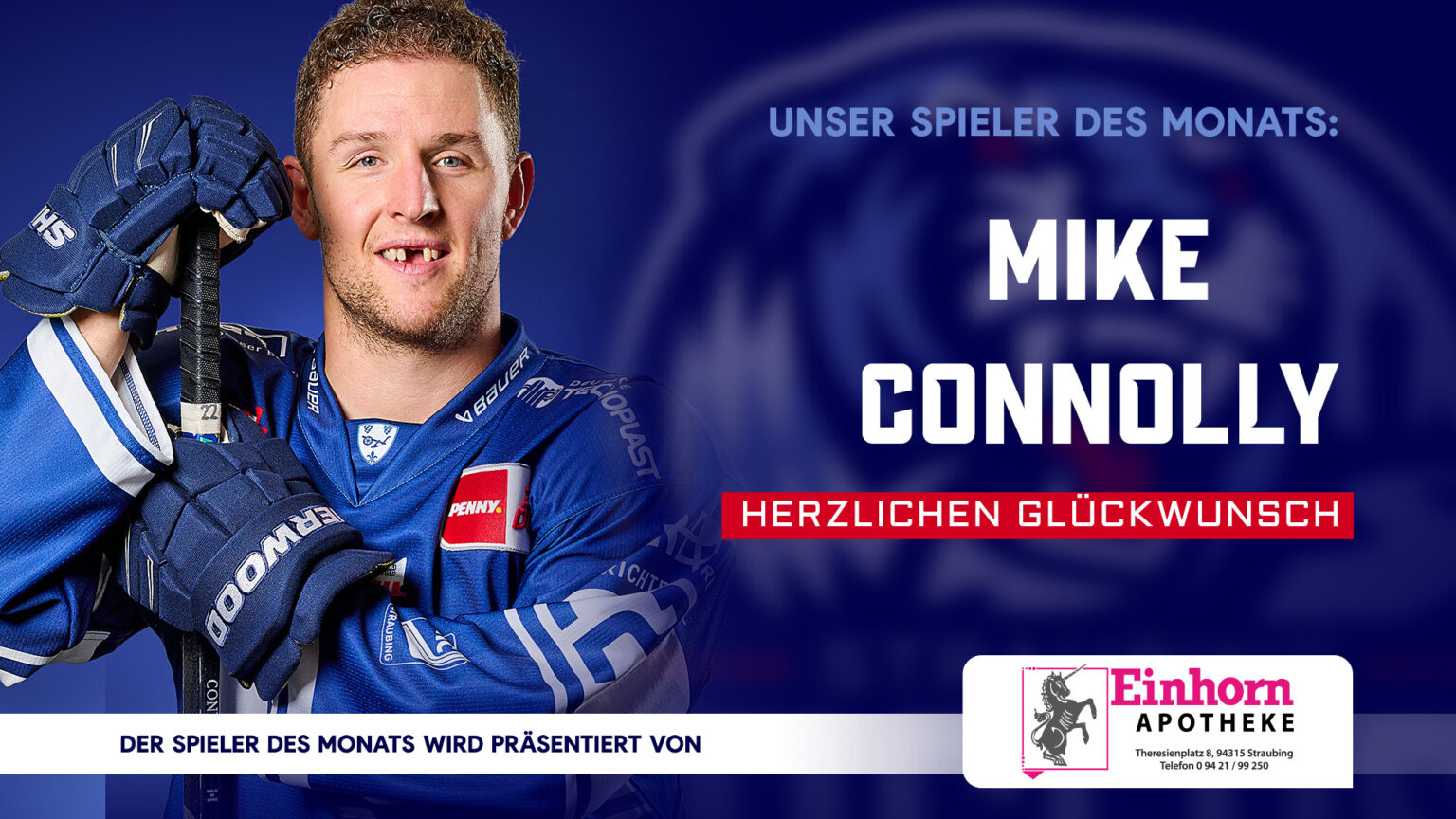 Mike Connolly Ist Spieler Des Monats November Straubing Tigers